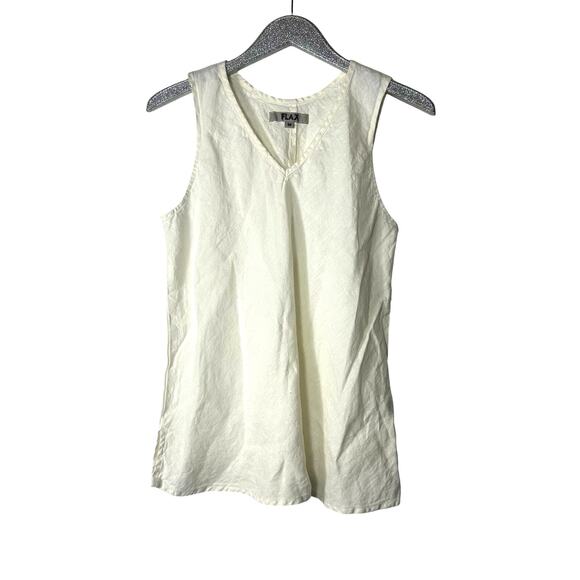 Flax Linen Bias V Neck Tank Top NEW - Picture 1 of 7